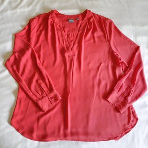 Express Long Sleeve Blouse Bright Peach-Pink